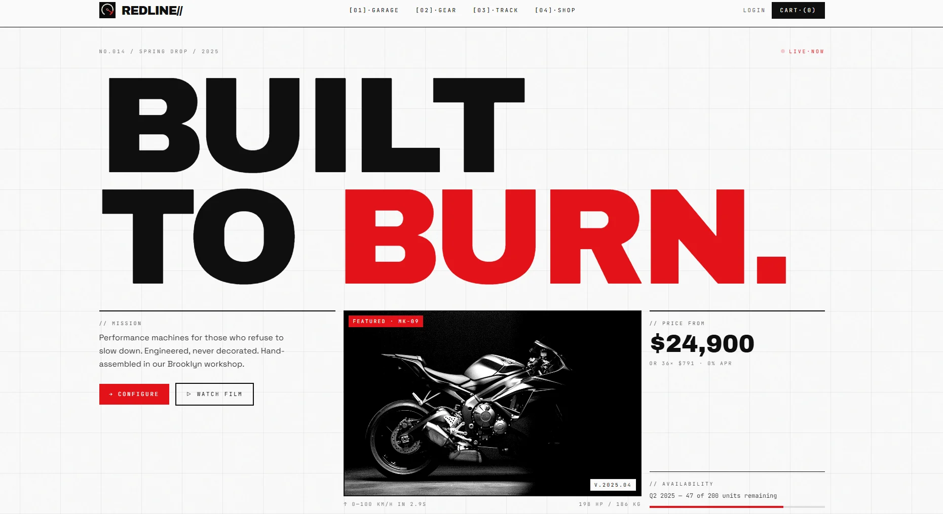 REDLINE// — visão de abertura